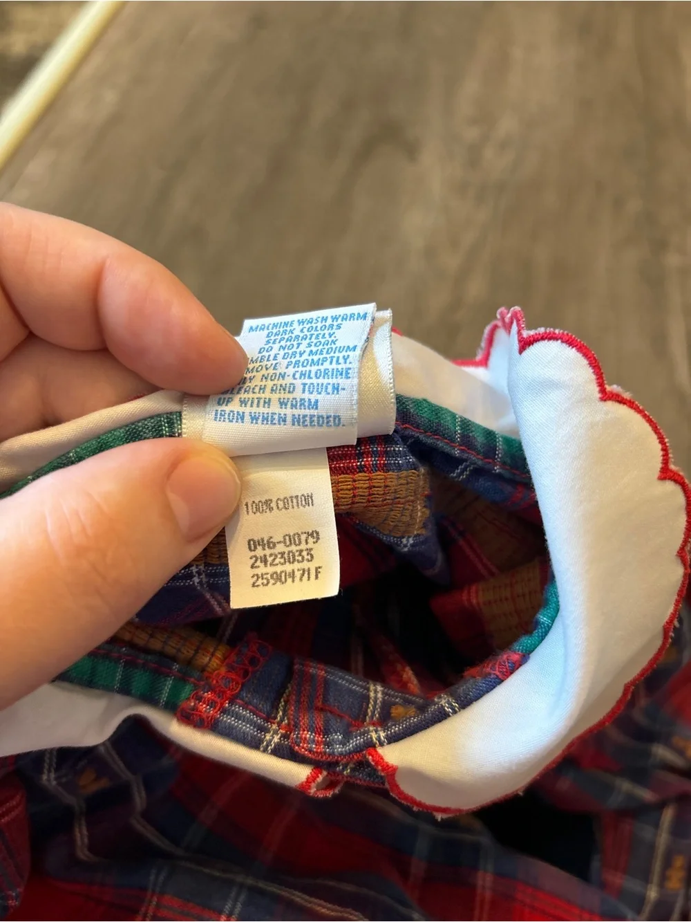 Vintage Oshkosh B’Gosh Baby B’Gosh Teddy Bear Romper Bubble Plaid Collar 24M